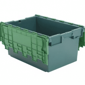 Attached Lid Plastic Boxes Hinged Lid Removal Crates 18-70 Litre 